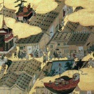 狩野永徳筆『洛中洛外図屏風』（国宝、米沢市上杉博物館）wiki c
