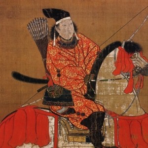 画像：足利義尚。重要文化財『絹本著色騎馬武者像』（地蔵院蔵 wiki c