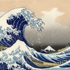 画像：「富嶽三十六計 神奈川沖浪裏」に描かれた押送り船　wiki c